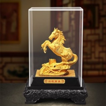 Бархатная песочная золотая фигурка лошади на год лошади, маленький размер, удача и успех, долгий путь вперед, подарок на мероприятие для страховой компании 4S магазина