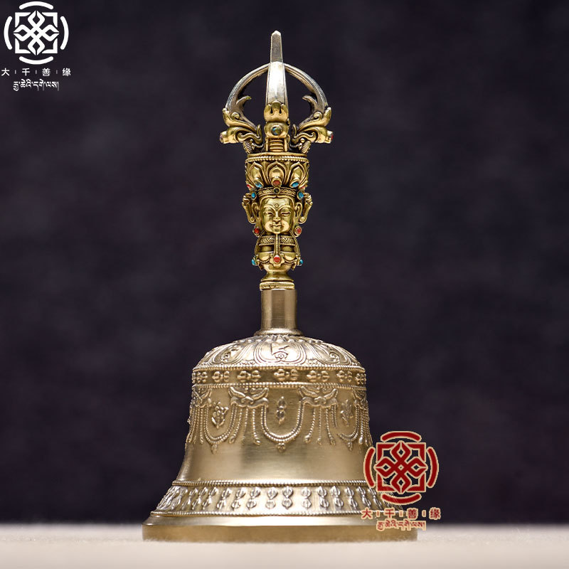Dqsy Nepal Imported Pure Handmade Copper Five-Strand Vajra Bell and Pestle Handheld Bell