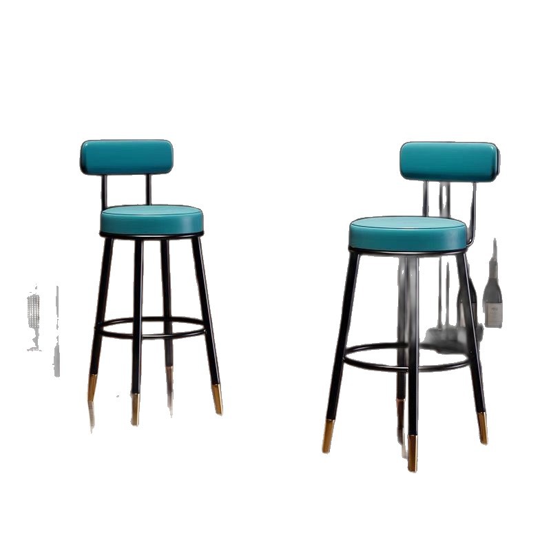 Nordic High Bar Chair, Simple and Modern, Suitable for Home Use, Leisure Bar Stool, Coffee Shop, Eyewear Store Bar Chair, Backrest Chair, High Stool