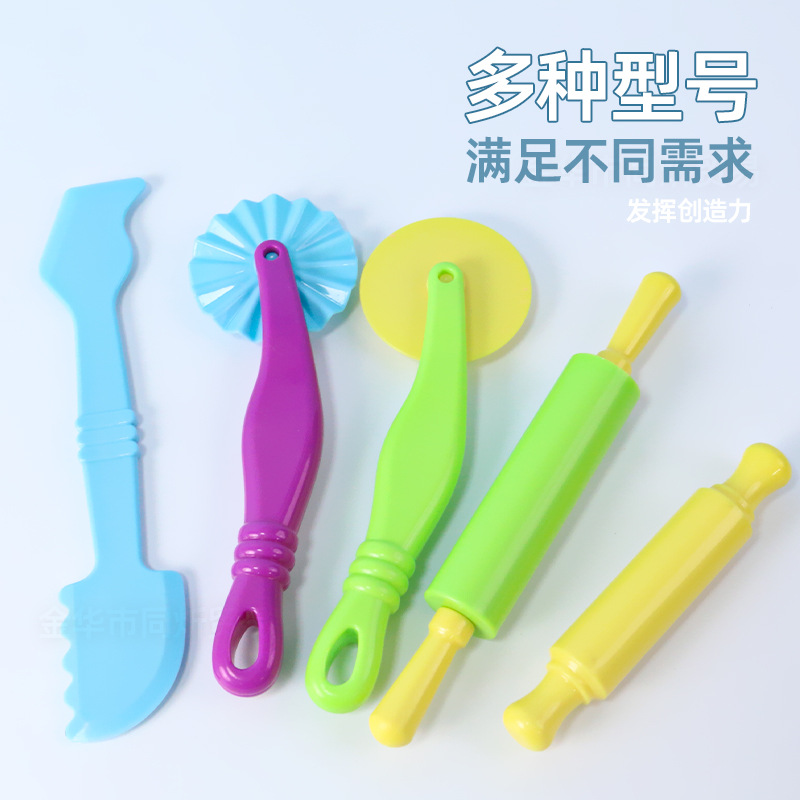 Cross-border source color mud mold tools hand pile roller rolling dough plasticine dough ultra-light clay toy sand