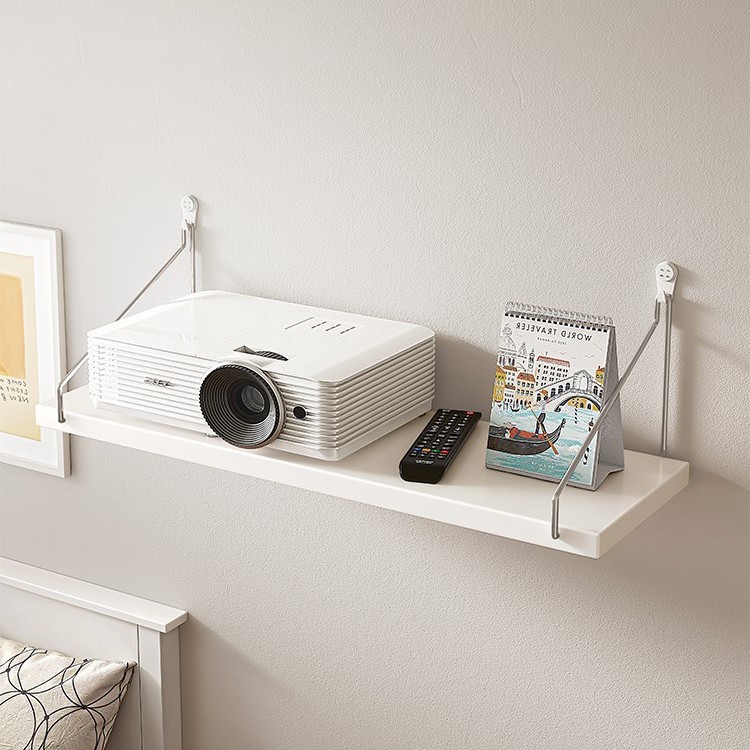 Punch-Free Wall Storage Rack Bedside Wall Hanging Partition Living Room Wall Projector Router Shelf Wall-Hanging Bookshelf