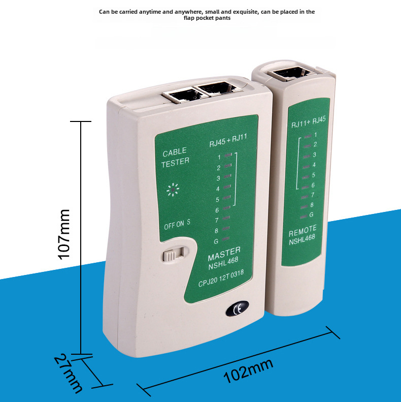Nengshi Hengli Cross-Border Foreign Trade Network Tester, Telephone and Network Cable Dual-Use Tester, Detector, Cable Tester