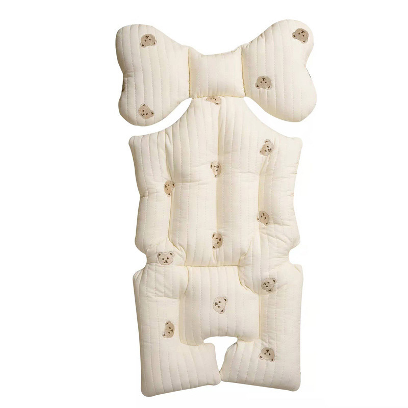 Autumn and Winter Warm Baby Stroller Cushion Thickened Pure Cotton Cushion Children's Stroller Baby Dining Chair Cushion for All Seasons