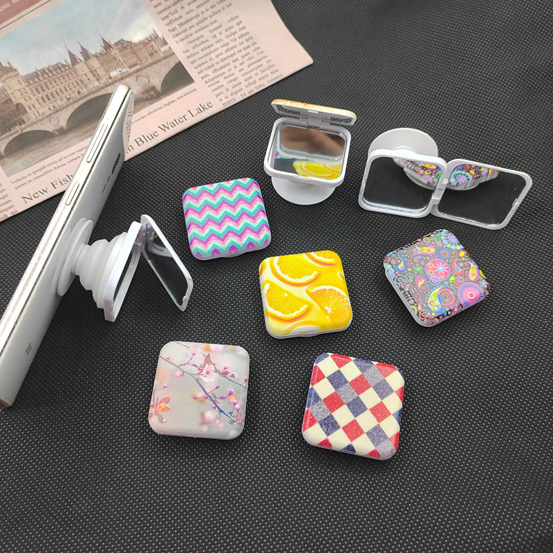 Телефонный подставка с воздушной подушкой, телескопическая складная подставка, новый квадратный зеркальный держатель, стеклянное зеркало с двойной стороной