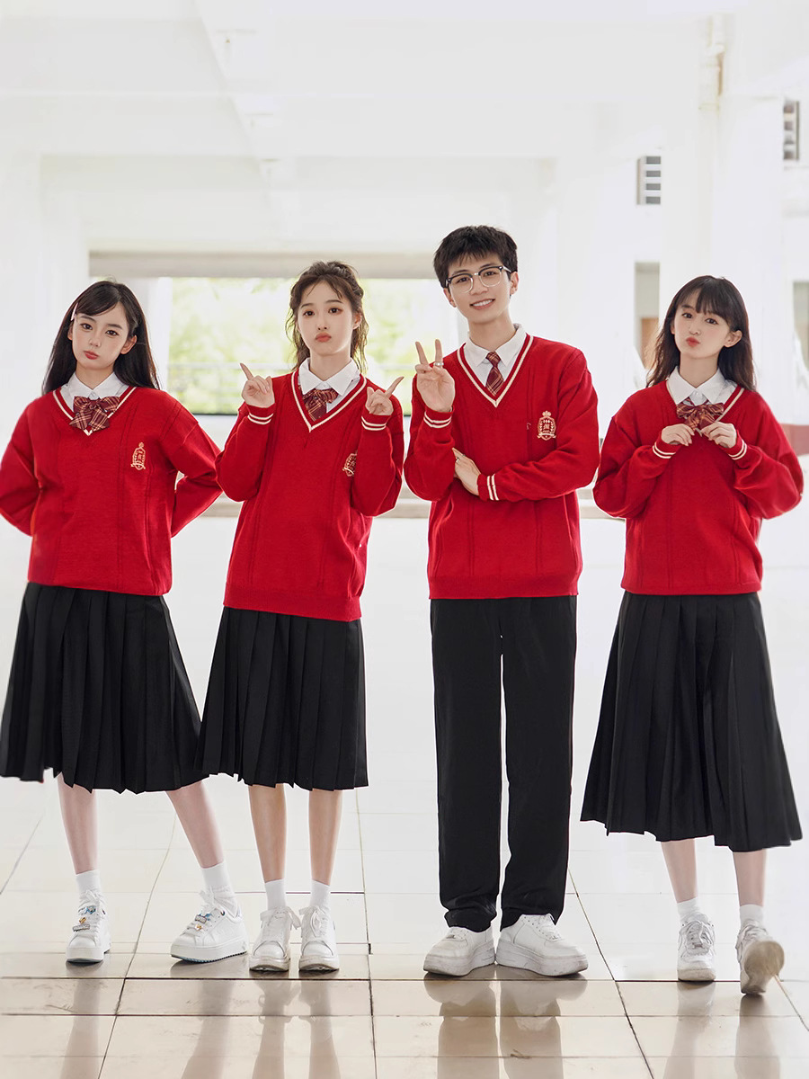 Class uniform autumn college style sweater junior high school students Senior high school students sports graduation chorus uniform school uniform suit