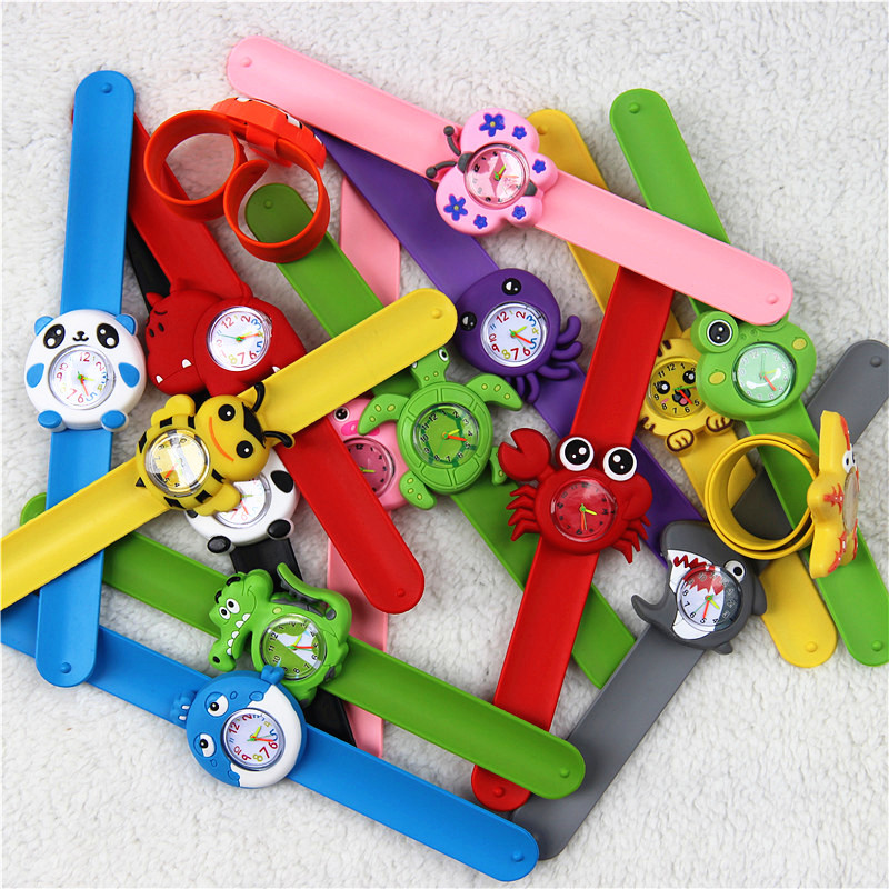 Children's Toy Watch Digital Watch Snap Ring Little Boy Girl Toddler Super Cute Cartoon Jelly Slap Watch Dropshipping