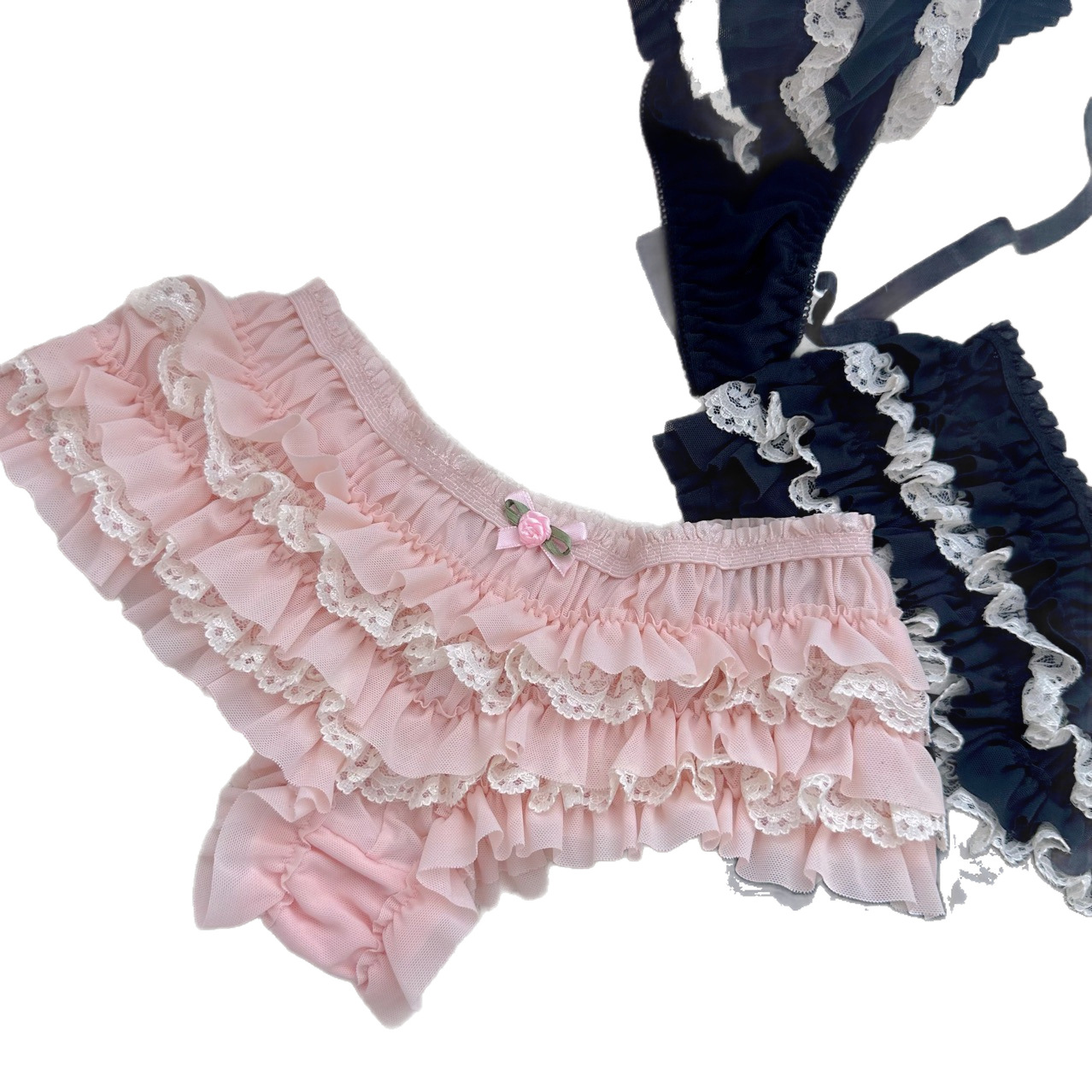 2025 Foreign Trade European and American Cross-Border Multi-Element Shorts Skirt Bow Thin Summer Cake Multi-Layer Lace Shorts Skirt