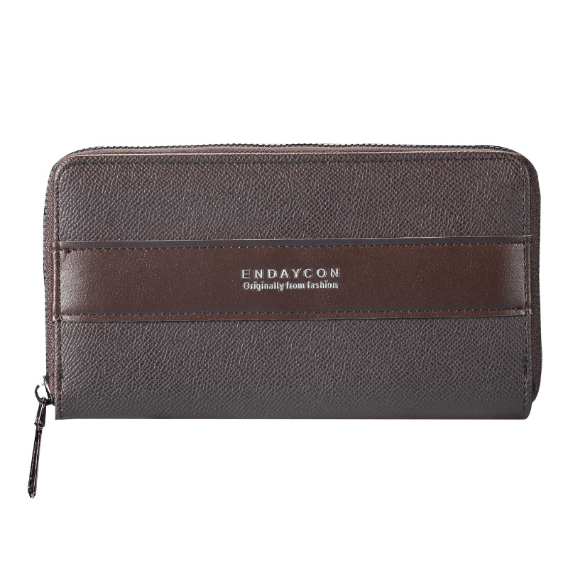 Cross-Border Wallet New Men's High-End Mobile Phone Bag Zipper Palm Print Multi-Card Slot Coin Purse Men's Card Holder Business