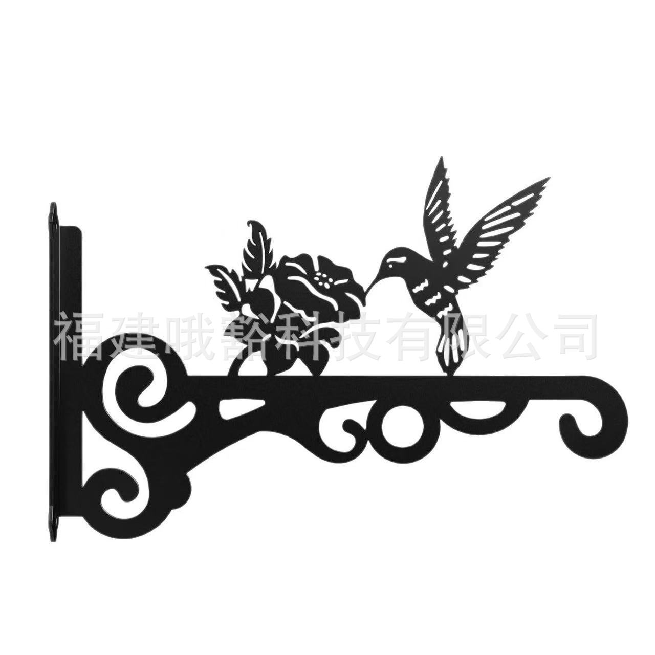 Cross-Border Iron Wall Hanging Bracket Flower Stand Balcony Bird Flower Pot Hanger Hook Hanger Wall Bracket Metal Hook