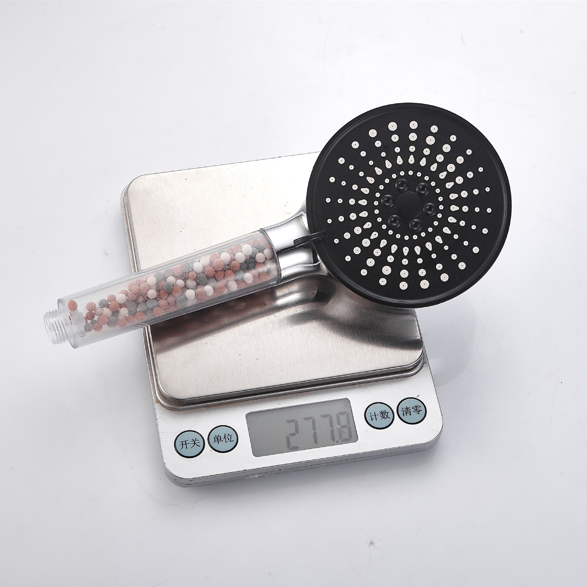 Cross-border fifth-speed water adjustment filter shower nozzle high-pressure shower negative ion hard water softened shower nozzle