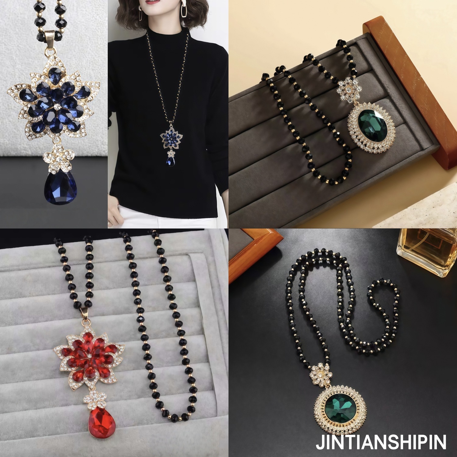 Длинное ожерелье для женщин на осень и зиму, высококачественное, простое и модное, с подвеской