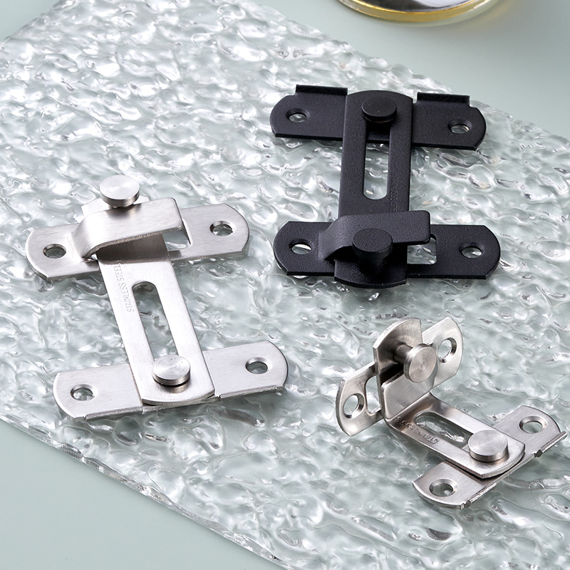 Stainless Steel Door Latch for Pet Cages, 90-Degree Door Lock, Bedroom Anti-Theft Thickened Mini Lock