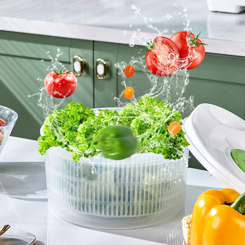 Factory Manual Multi-functional Draining Basket Household Salad Vegetable Washing Basket Dehydrated Basket Vegetable Salad Drying Artifact