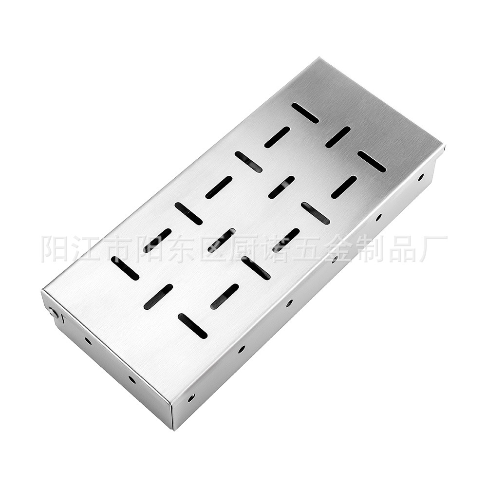 Cross-Border Hot Selling Stainless Steel Smoker Box Amazon Bbq Grill Oven Grill Multi-Pattern Smoker Box
