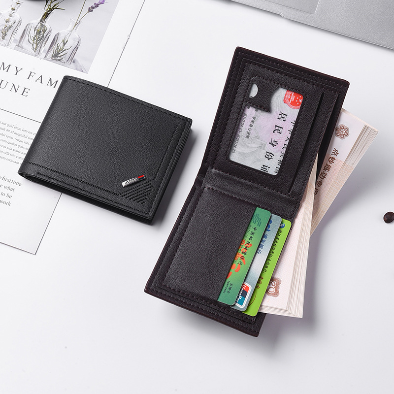New Men's Wallet Short Wallet Men's Youth Fashion Thin Multi-Card Slot Large Capacity Horizontal Business Soft Wallet