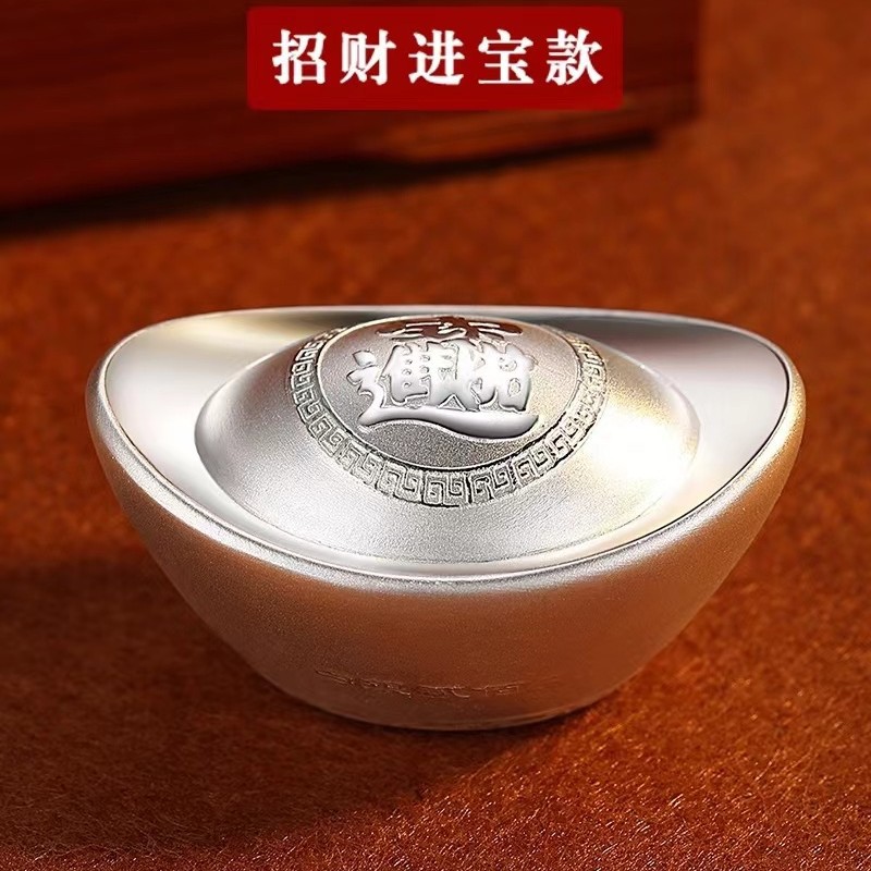 999 sterling silver Solid Silver Ingot Silver investment silver ornaments hand handle genuine silver gift silver ingot lucky character