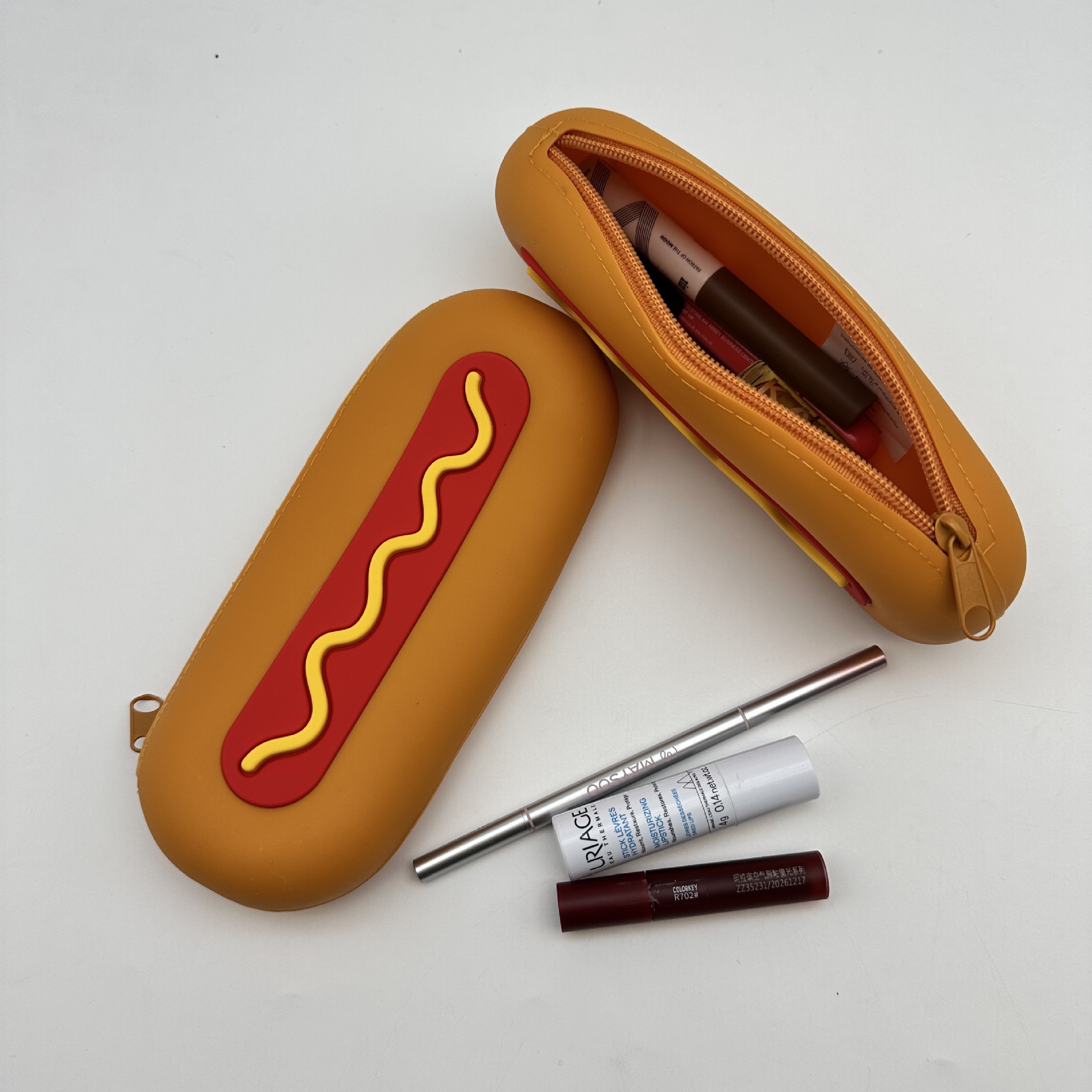 Силиконовая сумка для хранения губной помады и карандаша для бровей, большая емкость, портативная косметичка для путешествий