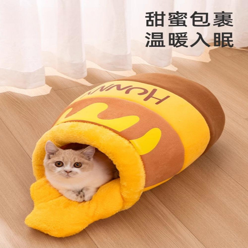 Кошачье гнездо утепленное для зимы, подходит для всех сезонов, закрытое безопасное гнездо для кошек, зимний спальный мешок для котят