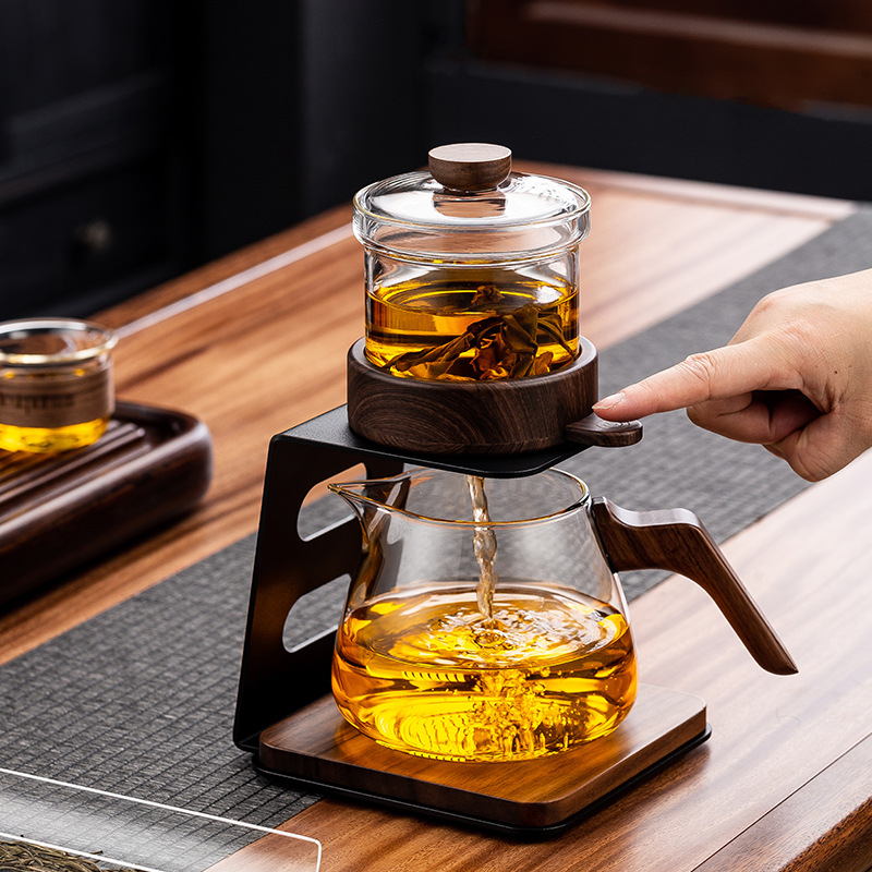 2024 New Intelligent Automatic Lazy Tea Maker Tea Set suit Magnetic Suction One-Key Tea Separation Floating Cup