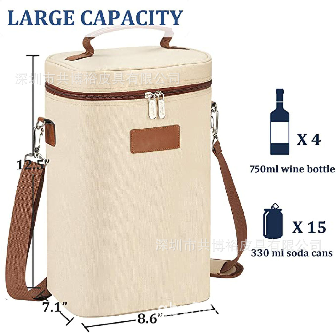 Customized Oxford cloth waterproof insulation bag 4 PCs red wine cooler bag food preservation bag aluminum film wine insulation bag