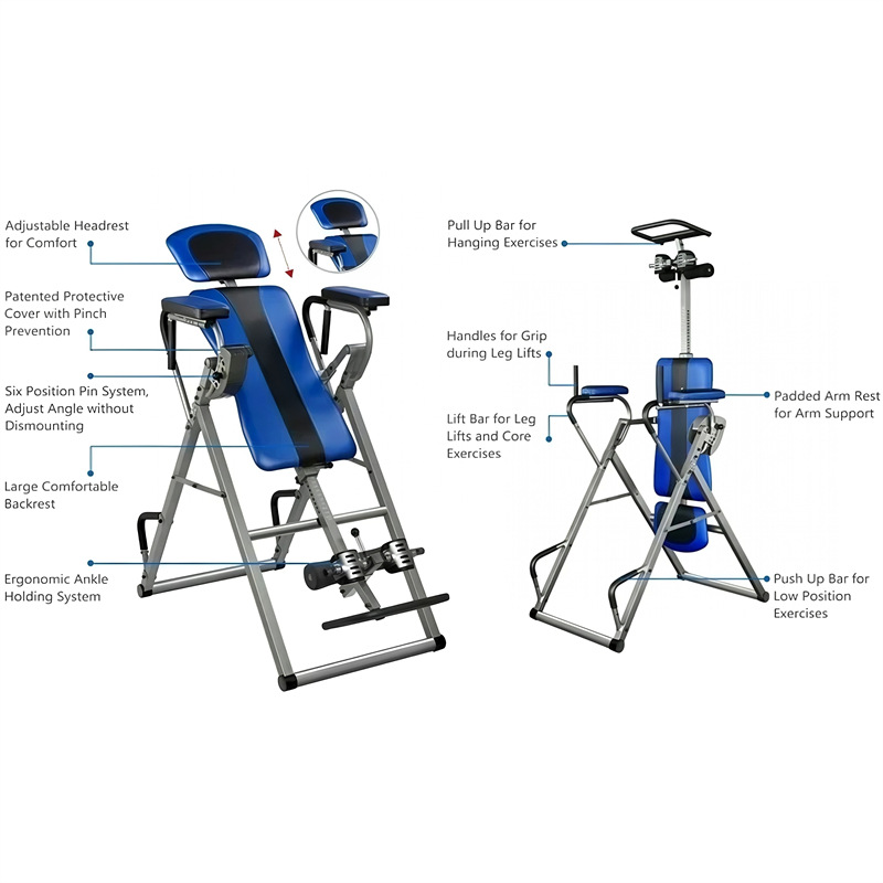 Factory Direct Supply Home Multifunctional Inversion Machine Indoor Fitness Equipment Stretching Nine-Function Massage Inversion Machine Hanging Upside down