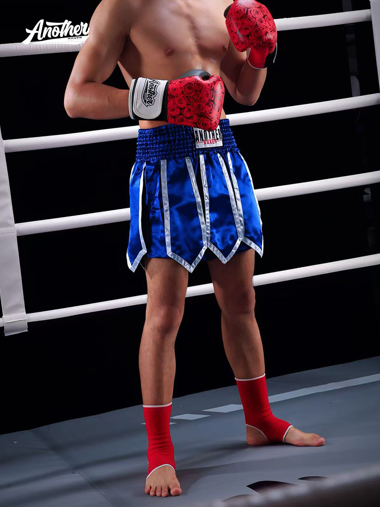 New Boxing Pants with Ribbon Style Muay Thai Shorts, Competition Training Kicking and Sanda Pants, Comprehensive Fighting Pants