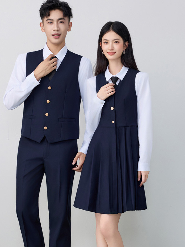 Navy Blue Korean School Uniform Jk Suit Uniform Korean Preppy Style Spring & Fall Slim Performance Clothing Vest Suit Suit