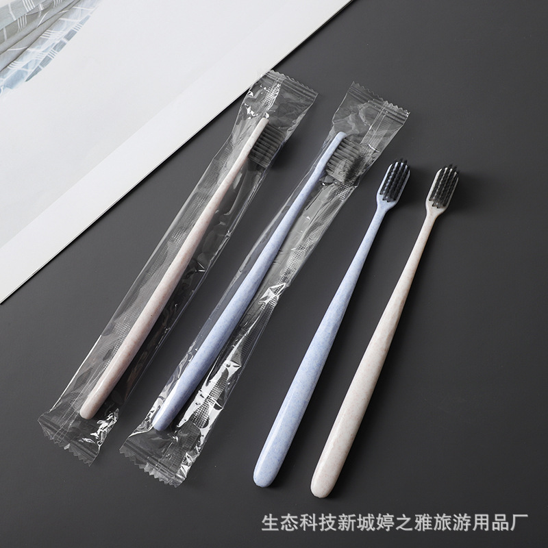 In stock wholesale hotel toothbrush bathing place transparent plastic bag single independent packaging soft hair tooth tool
