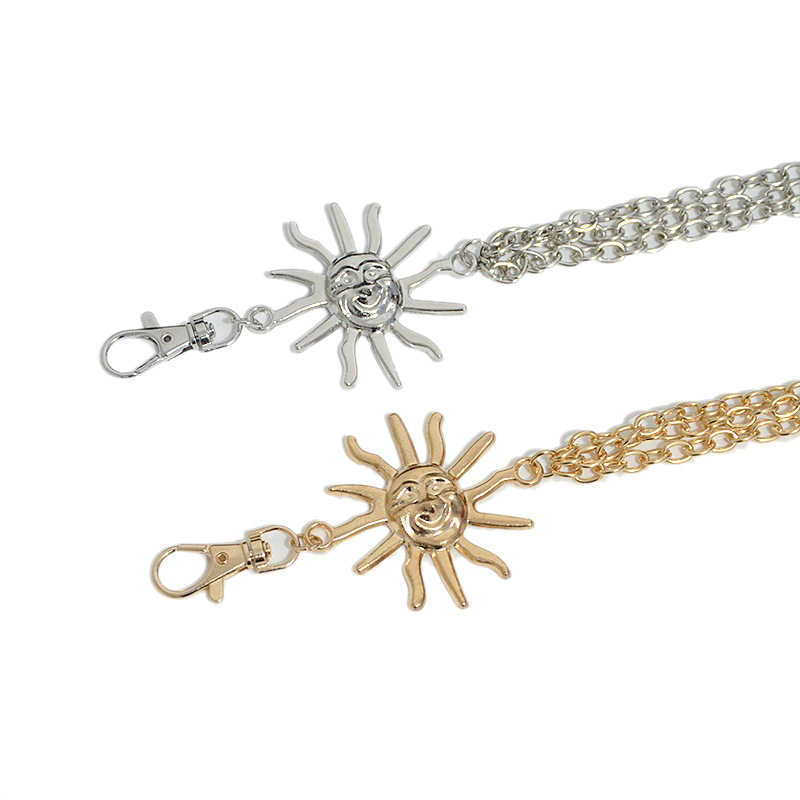 Foreign Trade Elegant Metal Sunflower Waist Chain for Women, Adjustable Dress Waist Accessory, Multi-Layer High-End Chain Belt Accessory