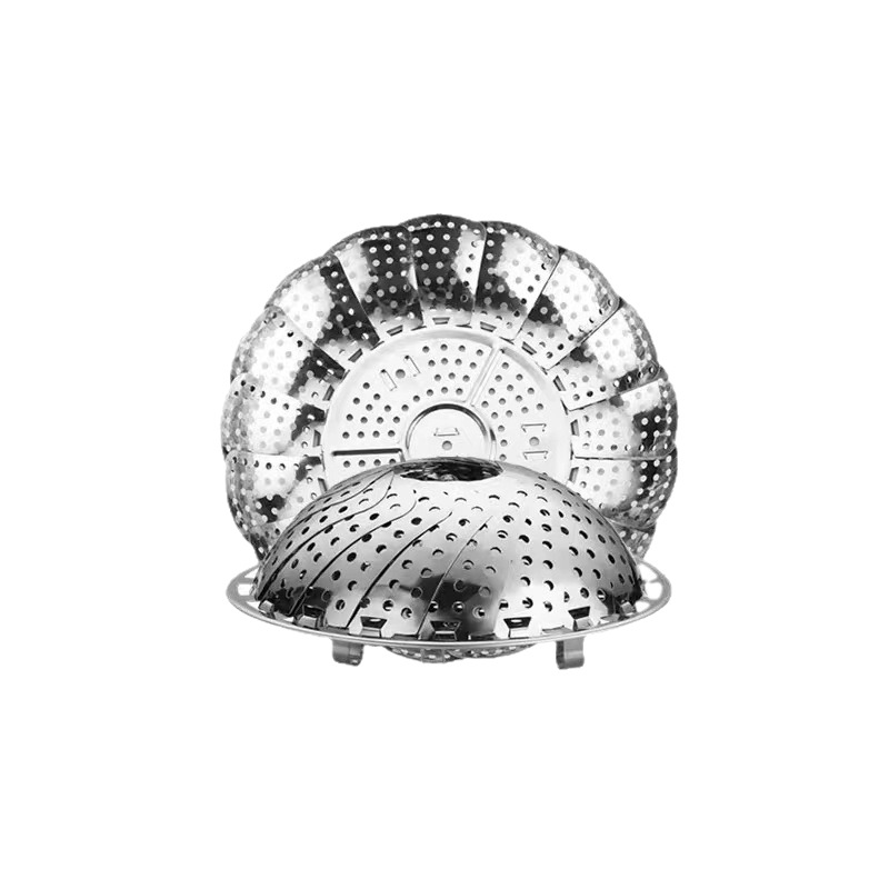 Stainless Steel Steaming Rack Folding Thickened Steamer Multi-Functional Telescopic Round Steamer Rack Kitchen Household Steamer Water-Proof Rack