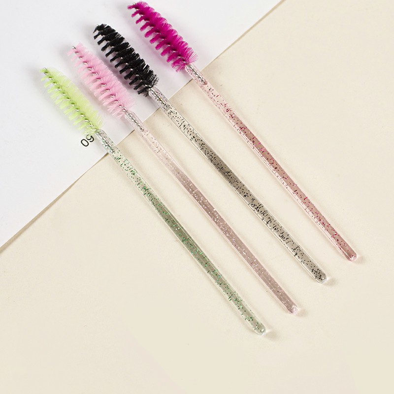 Colored Crystal Rod Eyelash Comb Portable Eyebrow Comb Spiral Eyelash Brush Cross-Border Wholesale Grafting Eyelashes Beauty Tools