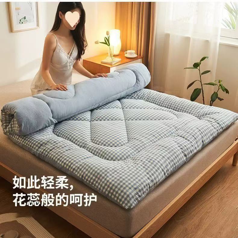 Fiber Mattress Soft Cushion Home Double Bed Thickened Mattress Quilt Bed Mattress Foldableing Student Dormitory Single Person