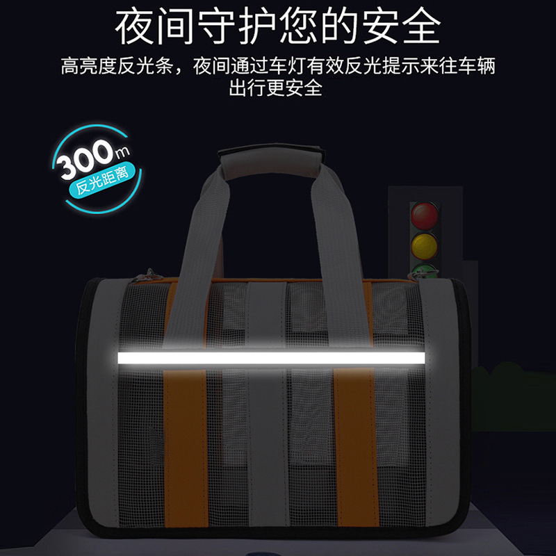 Cat Bag Outgoing Portable Large Space Pet Handbag Mesh Breathable Folding Cat Dog Outgoing Pet Bag