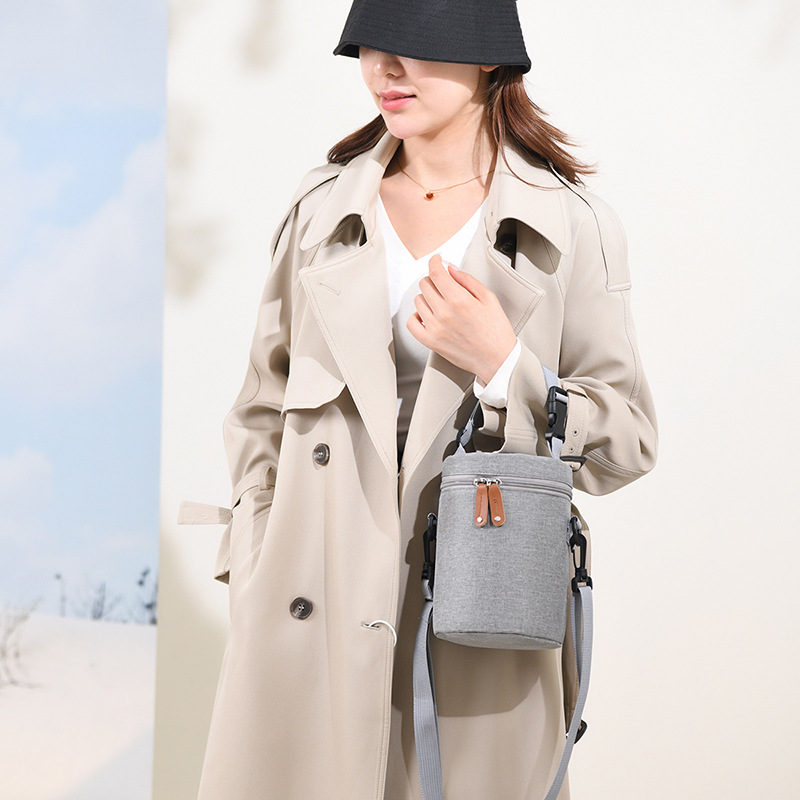Portable Baby Hanging Bag Thermos Bag Fashionable Bucket Bag Aluminum Foil Thickened Bottle Thermos Bag Water-repellent Mother Bag