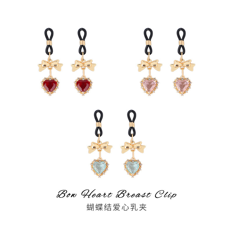 Sex Props Supplies Bow Love Breast Clip Female Wear Chest Flirting Tease Stimulating Adult Supplies