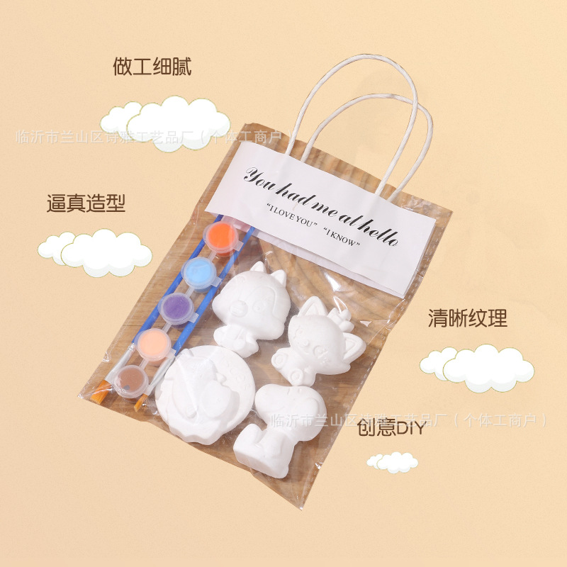 DIY Plaster Doll with Pigment Plaster White Embryo Painted Graffiti Night Market Street Stall Kidsren's Educational Toys