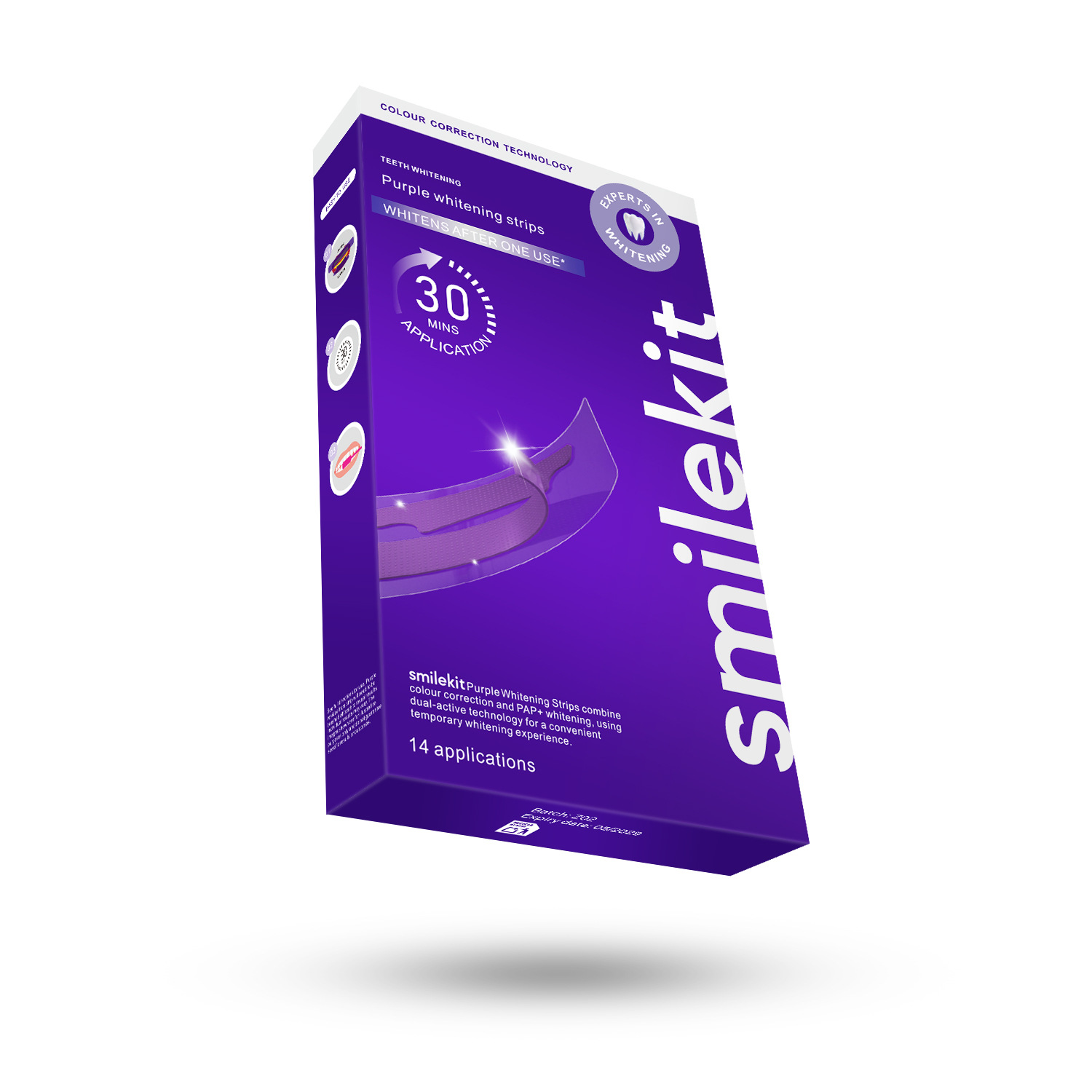 Cross-Border New Product V34 Purple Teeth Whitening Strips V34 Whitening Strips Purple Small Box Teeth Whitening Strips