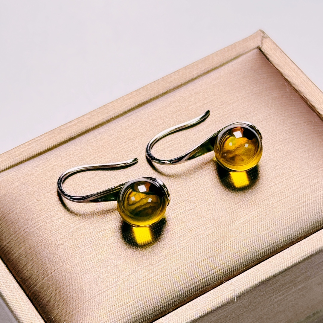 High-heeled shoes 8mm natural blue pepper Seiko inlaid S925 silver ear hook 3A water purification without any optimization support identification