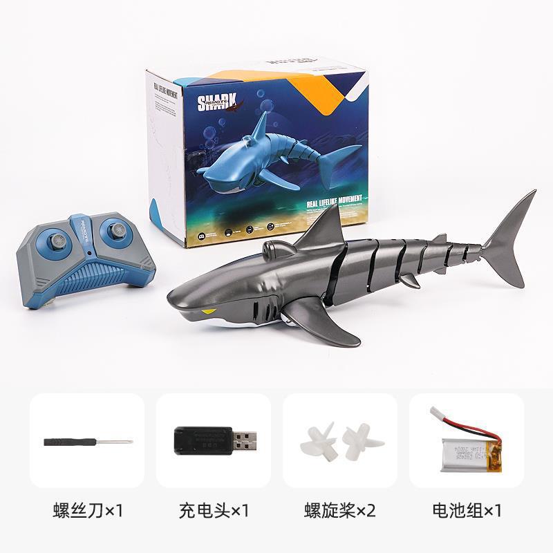 Remote Control Shark with Light Diving Spray Simulation Machine Fish Toy Electric Fish Outdoor Children's Toys Wholesale
