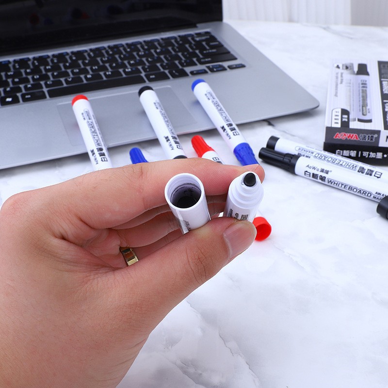 Whiteboard Pen Large Capacity Water-Based Erasable Easy to Erase Red and Blue Teacher Writing Pen Erasable Blackboard Pen Whiteboard Pen