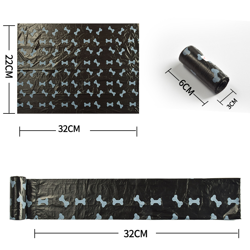 Cross-Border Spot Printed Point-Break Degradable Pet Garbage Bag Portable Dog Poop Bag Outdoor Dog Walking Poop Bag