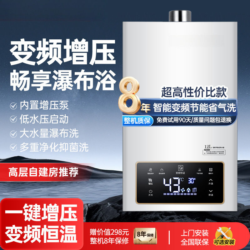 Wholesale Gas Water Heater Natural Gas 12 Liters Household Electric Constant Temperature Forced Exhaust Liquefied Gas Bath Balanced Booster