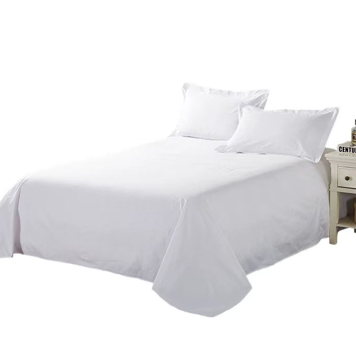 Hotel Hotel Cotton Bed Sheets Homestay Thickened White Bed Sheets Cotton Hotel Bedding Inventory 60s Satin