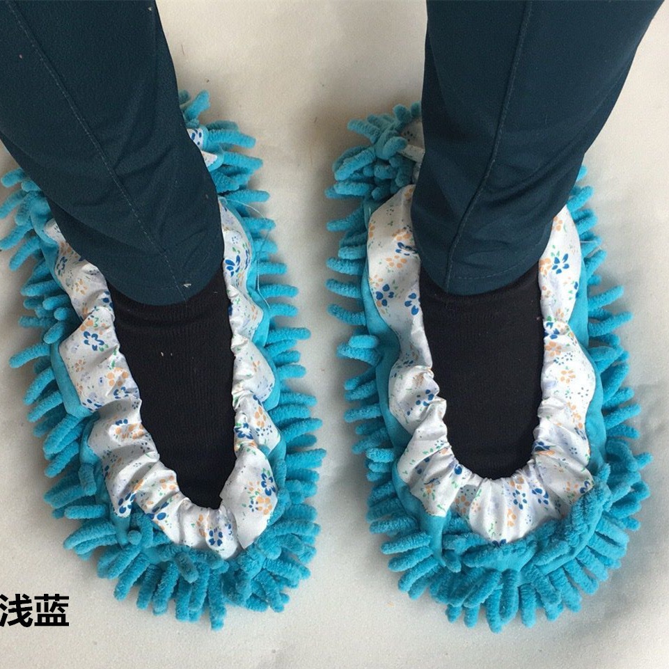 Plus Size Longed and Widened Encrypted Chenille Foot Covers Lazy Mopping Floor Mopping Slippers Machine Room Shoe Covers Single