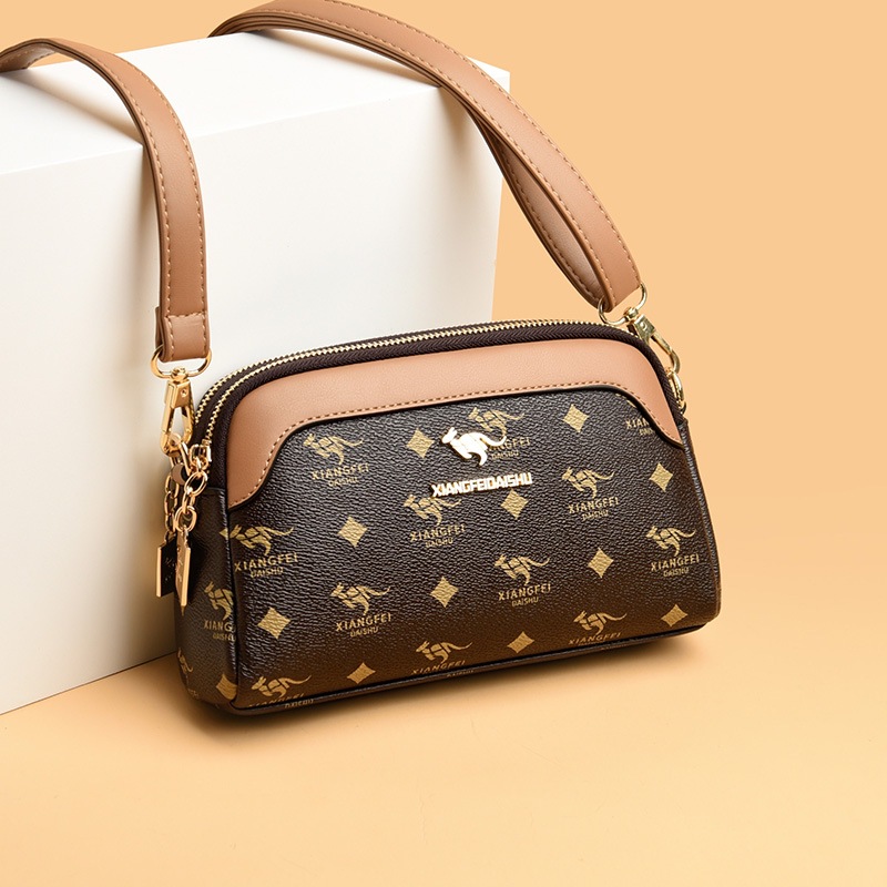 Xiangfei Kangaroo Women's Bag Clutch Bag Cowhide Soft Leather Bag 2022 New Small Bag Shoulder Crossbody Shell Bag