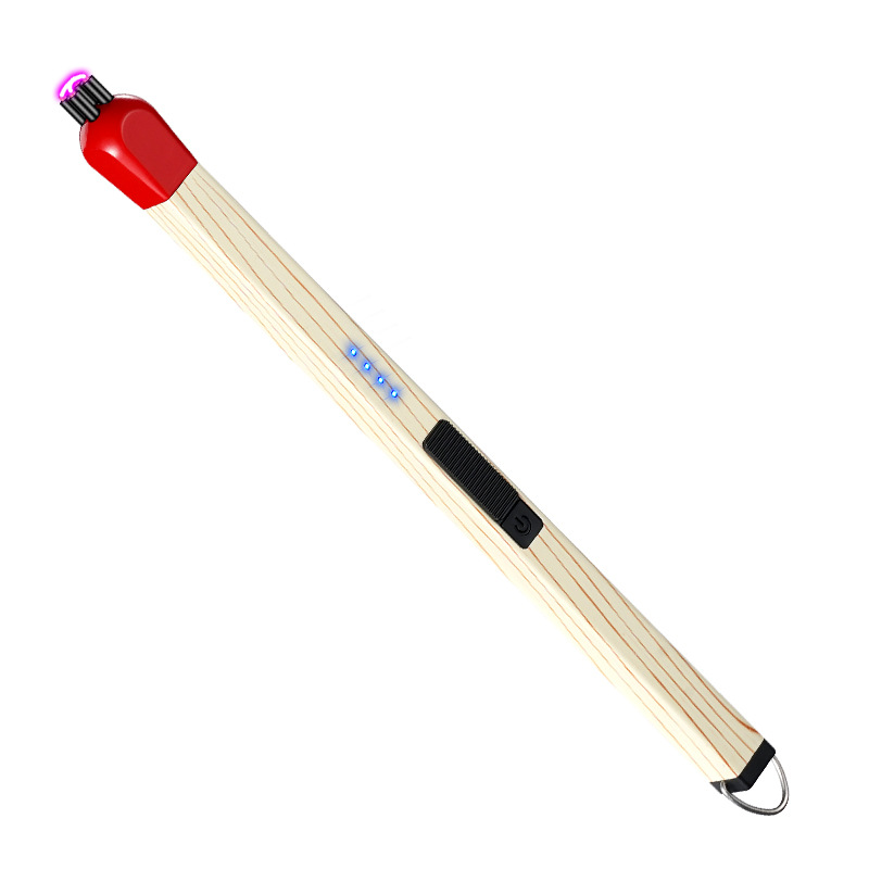 Jl821 Wood Grain Matchstick Extended Rechargeable Gas Lighter Kitchen Barbecue Igniter Ignition Gun