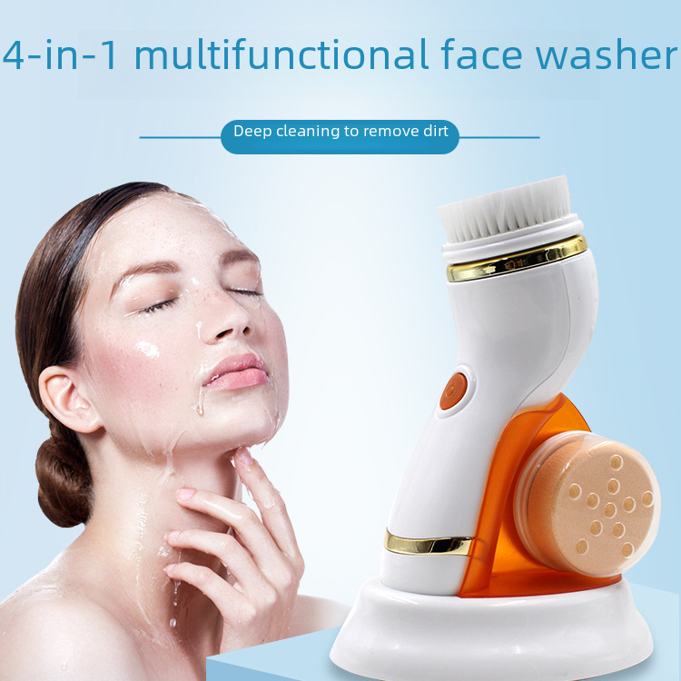 Cross-Border Aier Facial Cleansing Instrument Four-In-One Silicone Electric Facial Cleansing Instrument Rechargeable Facial Pore Multifunctional Cleaner