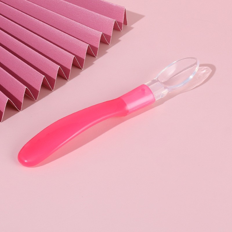 Factory Direct Sales Baby Silicone Elbow Soft Spoon Baby Food Supplement Rice Soup Spoon Rice Cereal Spoon Baby Soft Silicone Feeding Spoon