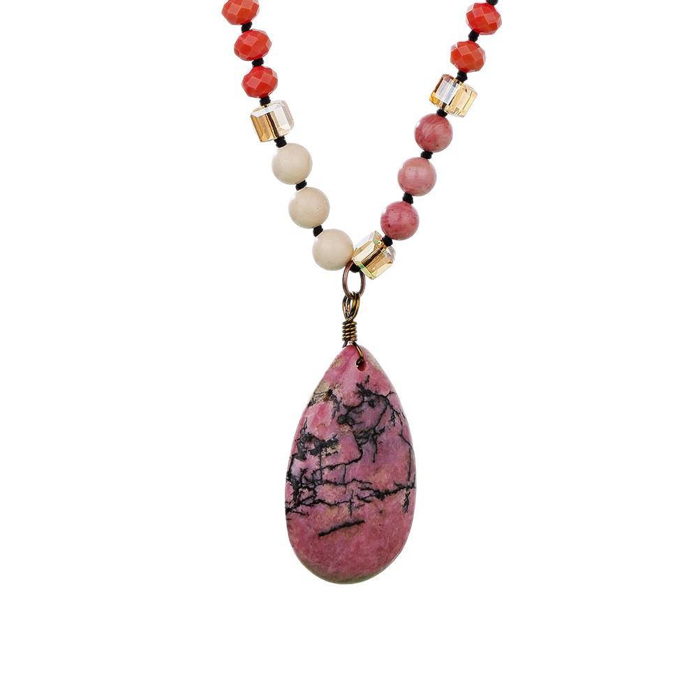 Cross-Border Popular Natural Crystal Necklace Crystal Sweater Chain Autumn and Winter Long Necklace Bohemian Jewelry Wholesale