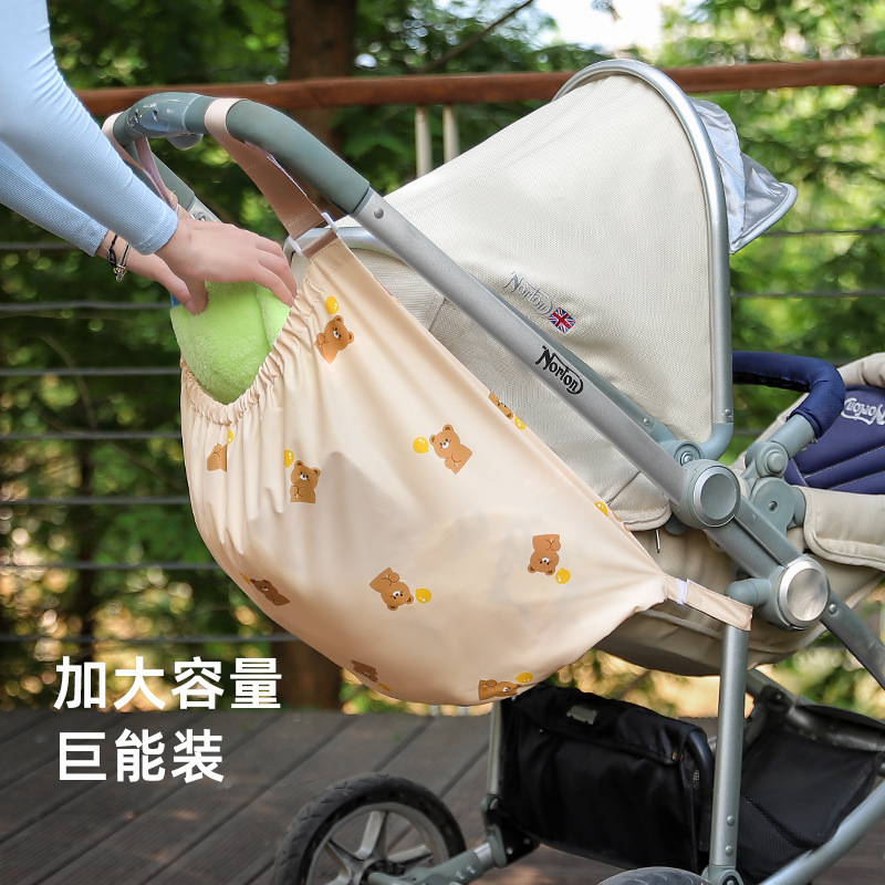 Multifunctional baby stroller hanging bag cartoon mummy storage bag baby bedside storage bag large capacity diaper bag